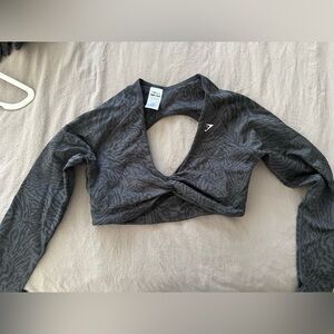 Gymshark Charcoal Patterned Crop Top